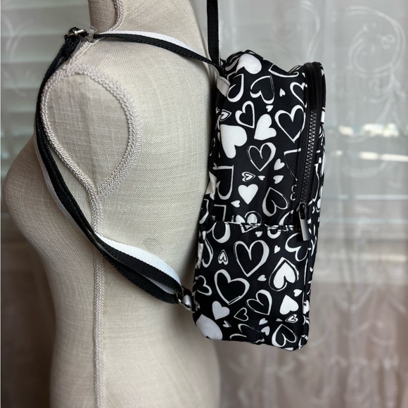 Brighton Endless Love Backpack Black/White Hearts